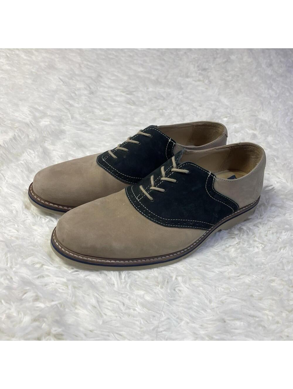1901 Shoes Mens Size 11 Tan Saddle Oxford Leather Suede Two-Tone M23109